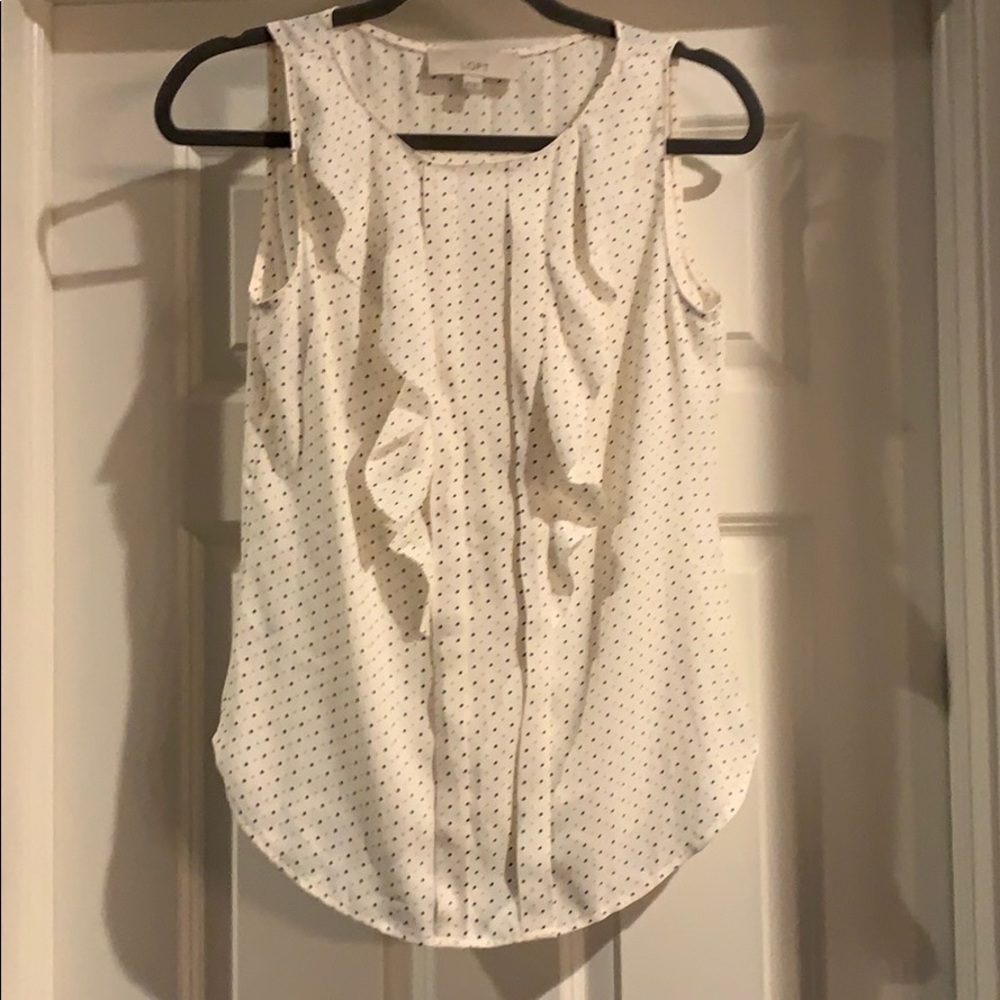 LOFT Polka Dot Chiffon Tank Top